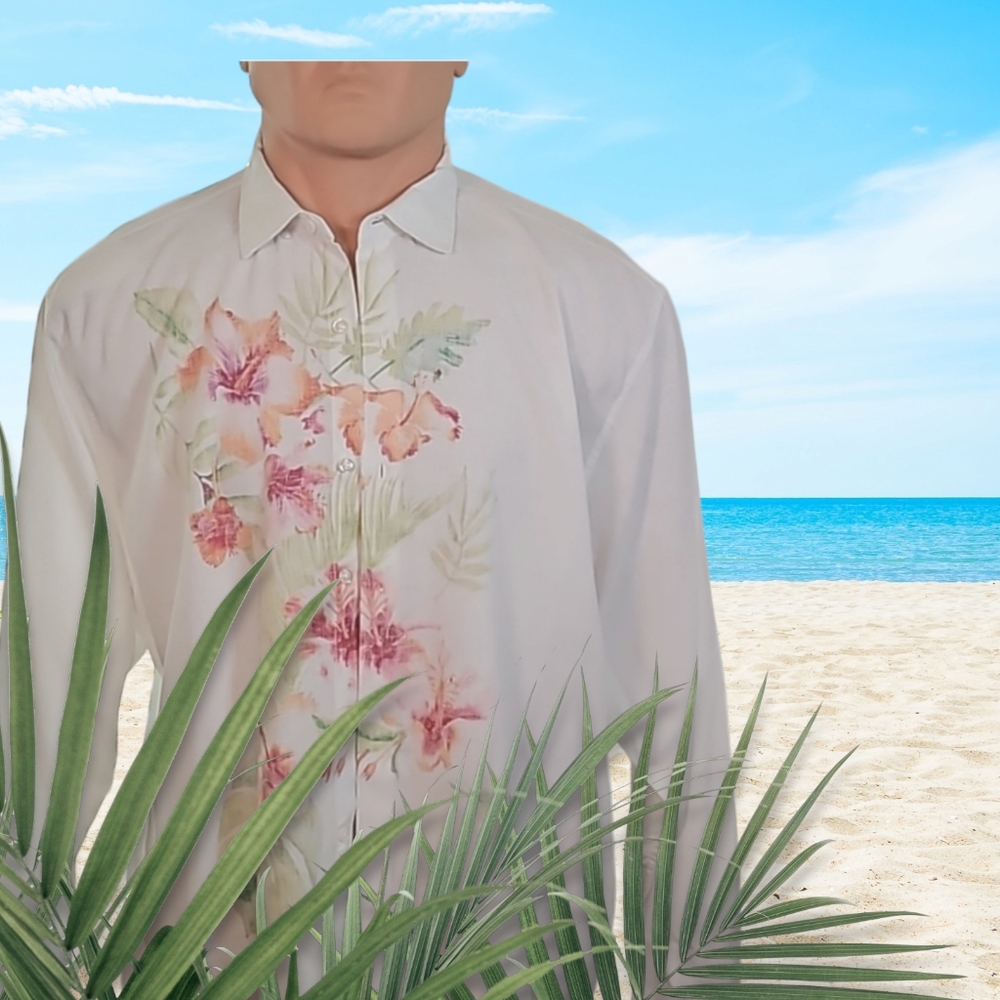 Tommy Bahama Patina Gardens Linen Blend Shirt Sz XXX - Picture 2 of 8